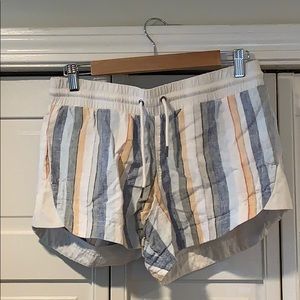 Athleta Striped Cabo Linen Shorts